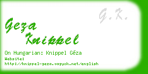 geza knippel business card